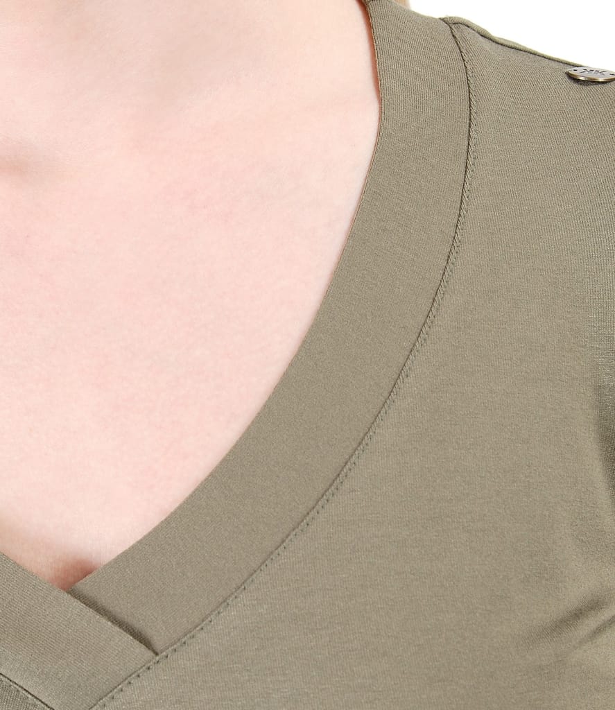 Bluza din jerse elastic cu decolteu in V