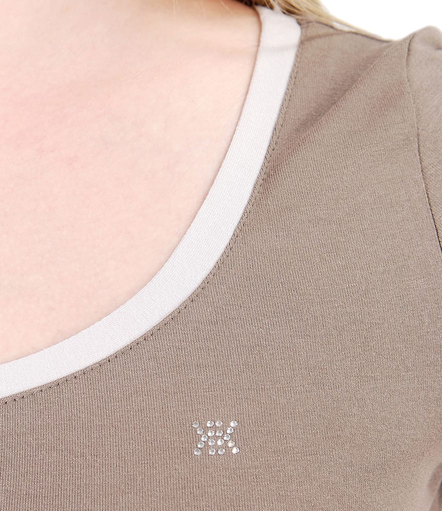 Tricou din jerse elastic cu garnitura