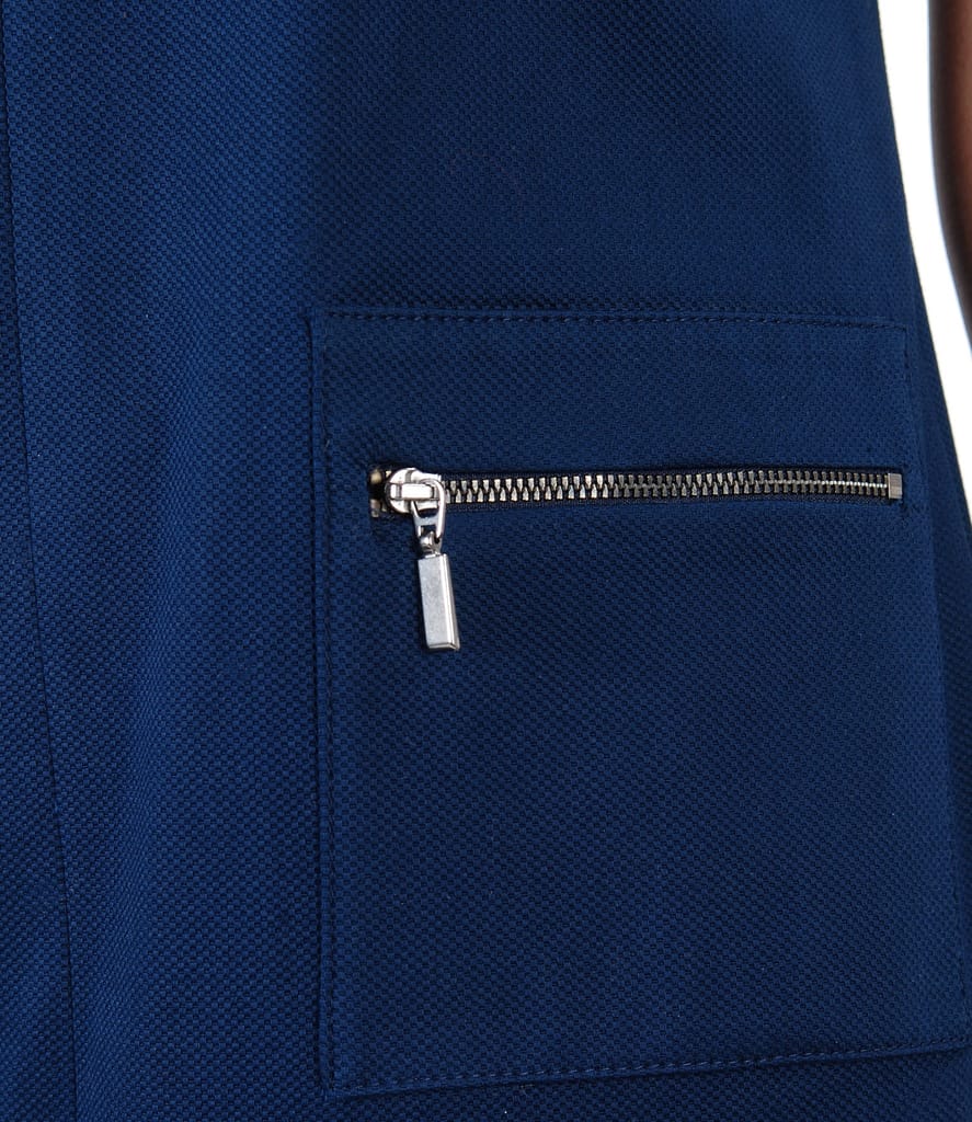 Rochie din bumbac texturat cu buzunare