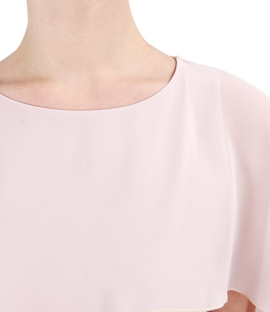 Bluza eleganta cu pelerina din voal si nasture la spate