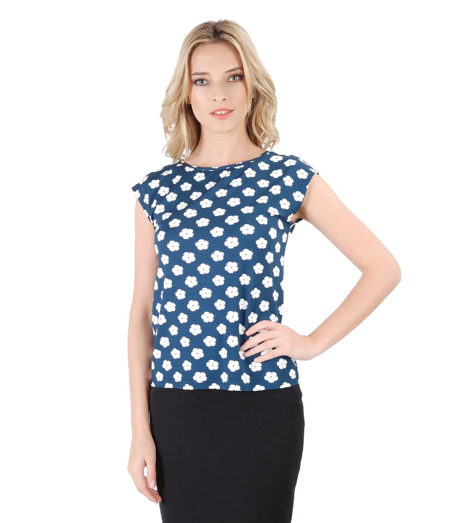 Bluza din jerse imprimat motive florale