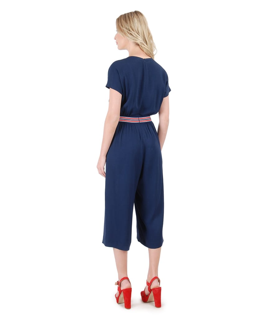 Salopeta din viscoza cu buzunare si garnitura elastic