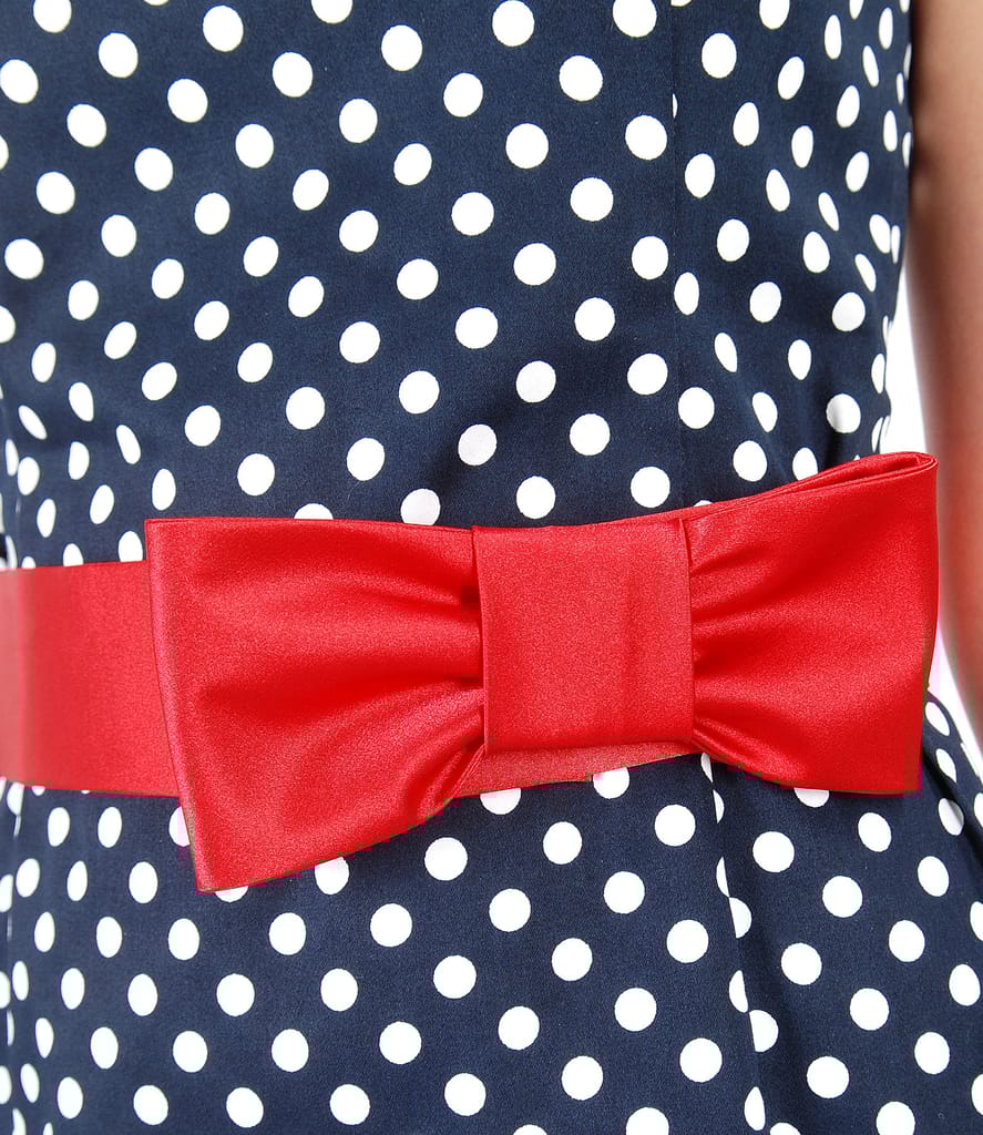 Rochie din bumbac elastic imprimat cu buline