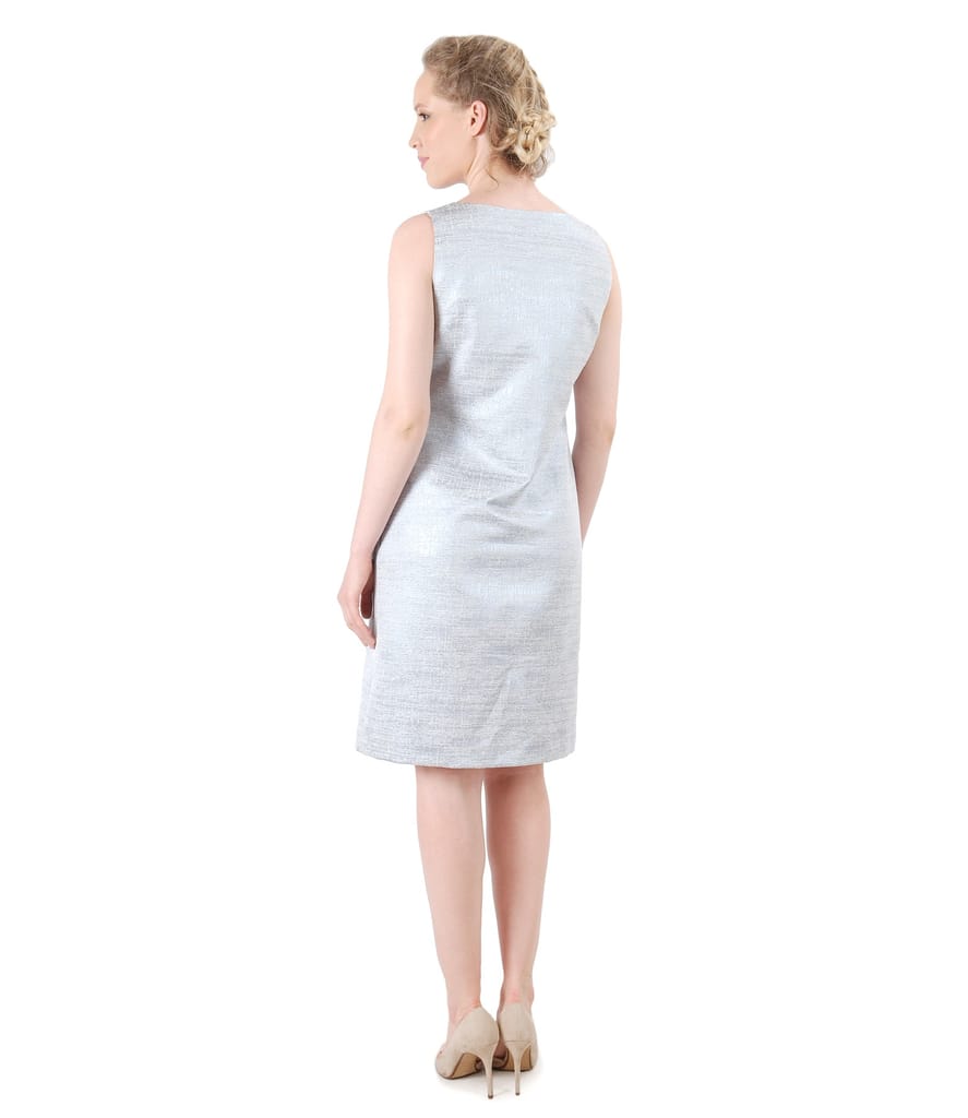 Rochie cu bumbac cu fir de efect si aplicatie de cristale