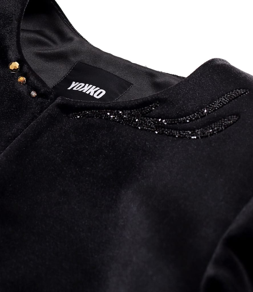 Bolero din catifea plina elastica cu aplicatie de cristale