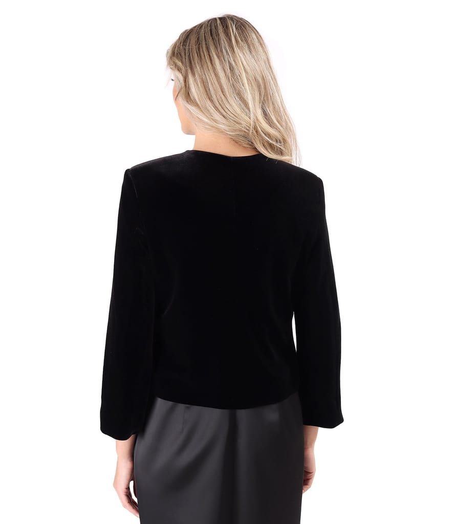 Bolero din catifea elastica cu aplicatie de cristale