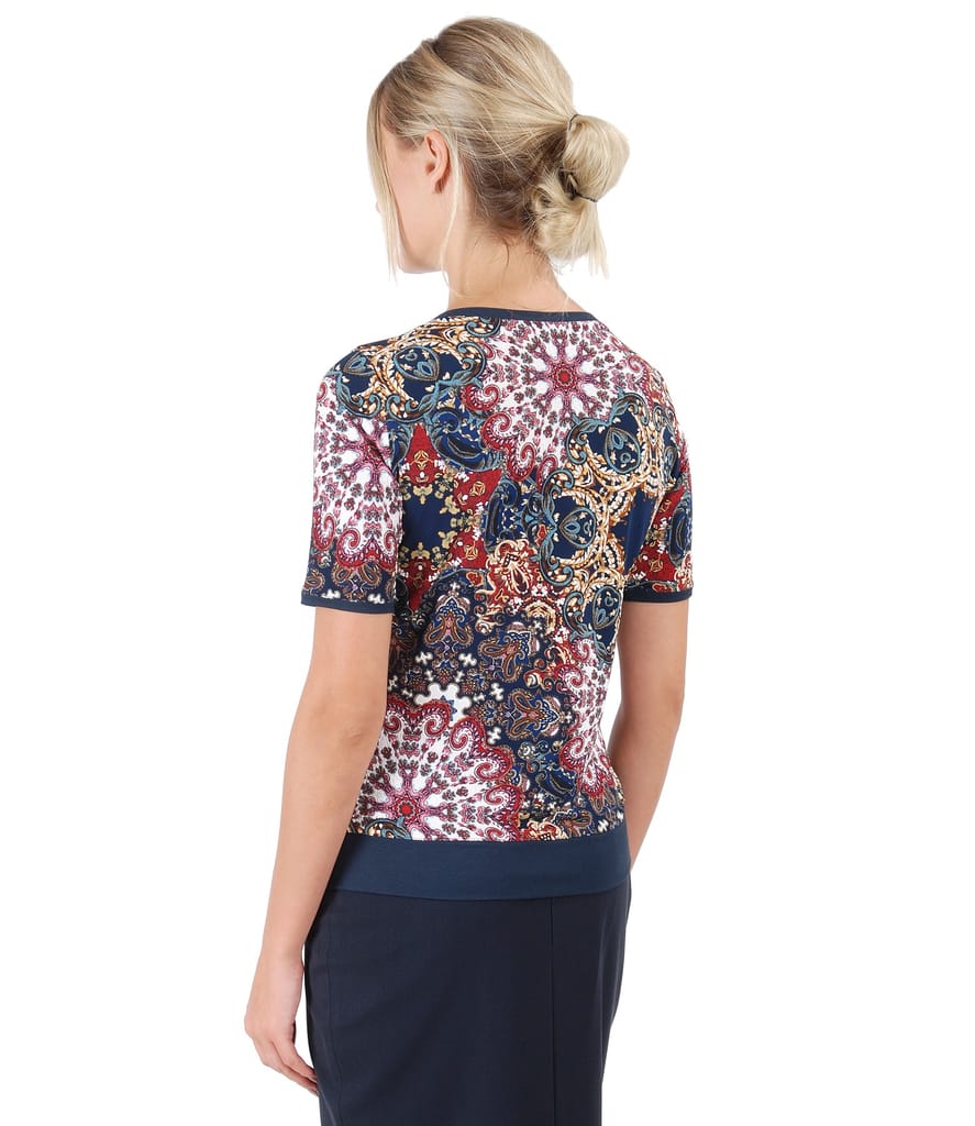 Bluza din jerse elastic imprimat in relief