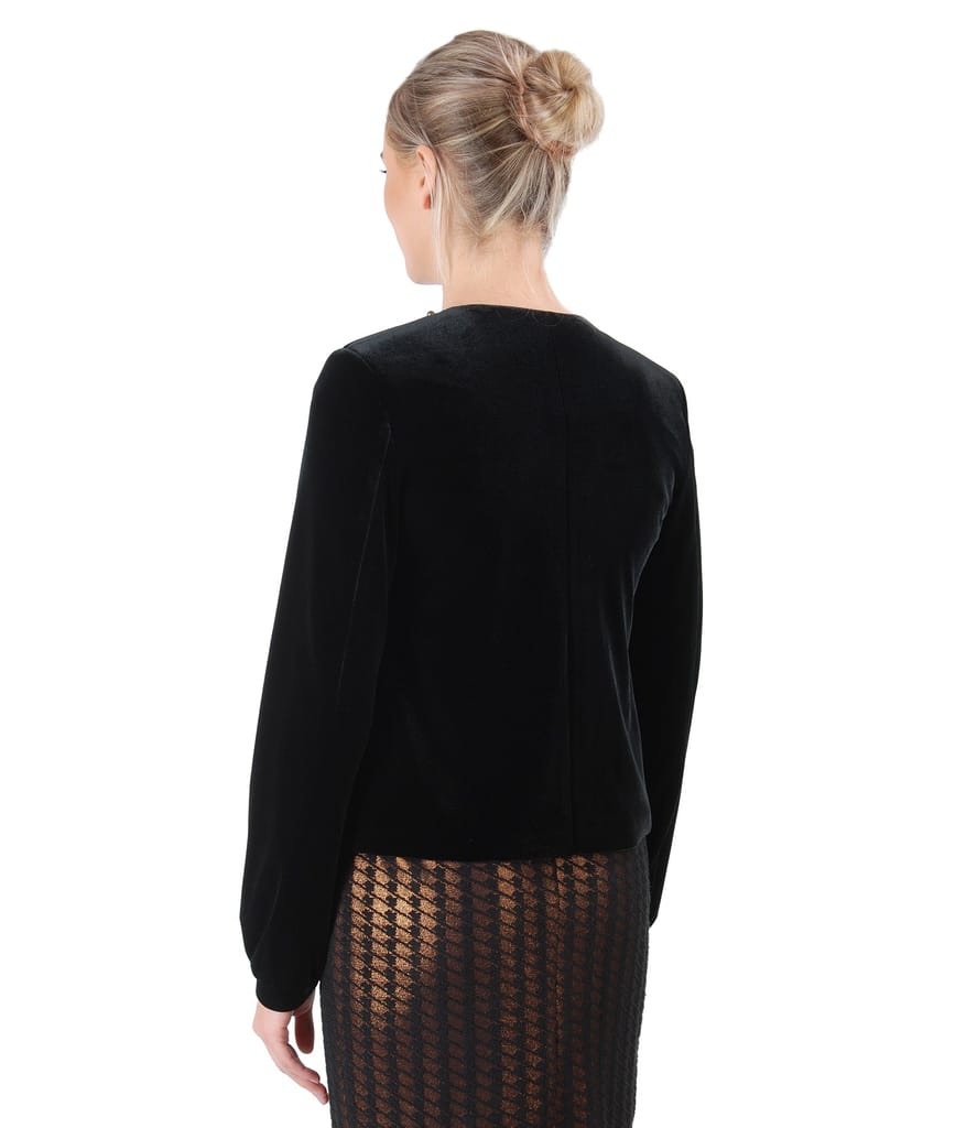 Sacou din catifea cu perle