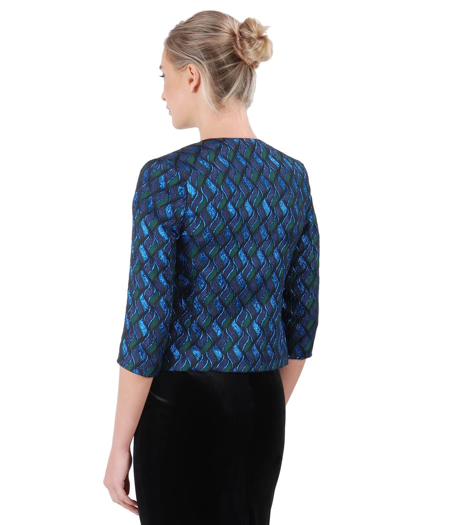 Sacou de ocazie din brocart cu fir de efect