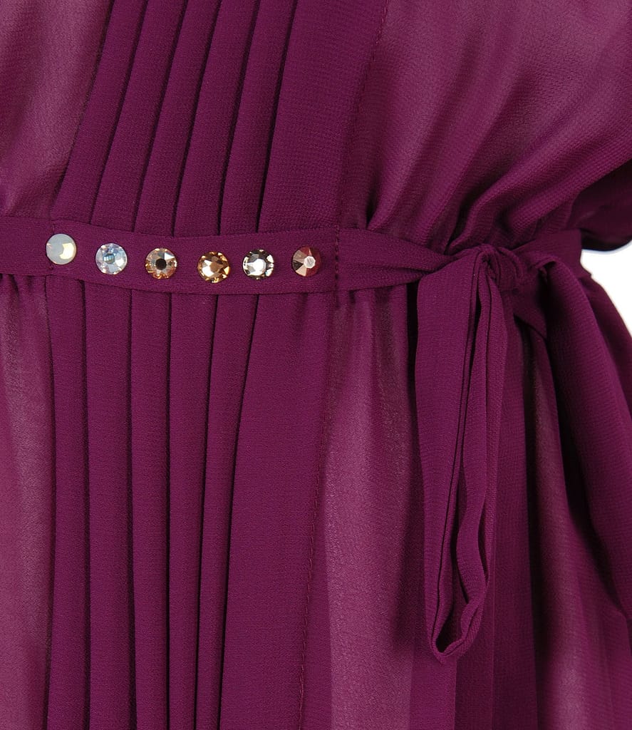 Rochie de seara din voal si aplicatie de cristale  pe cordon