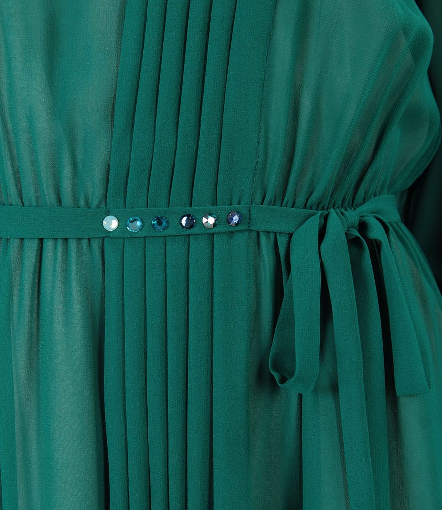 Rochie de seara din voal si aplicatie de cristale  pe cordon