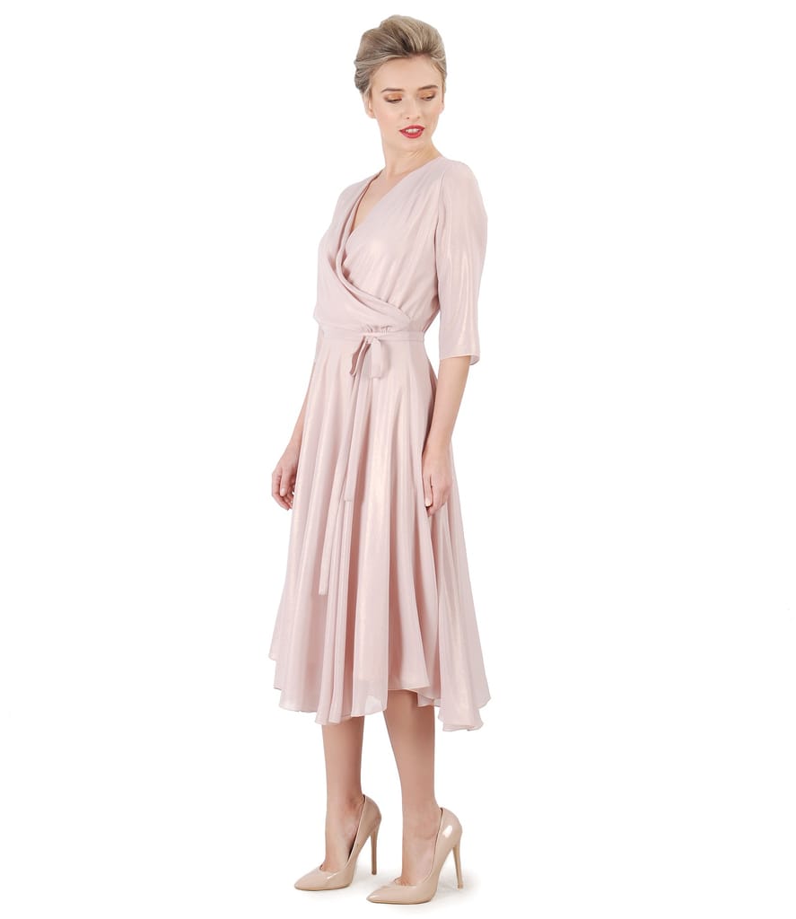 Rochie eleganta din voal sidefat