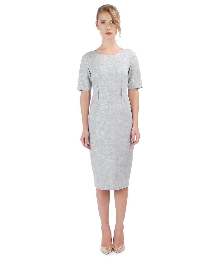 Rochie din bumbac cu fir de efect si aplicatie cristale