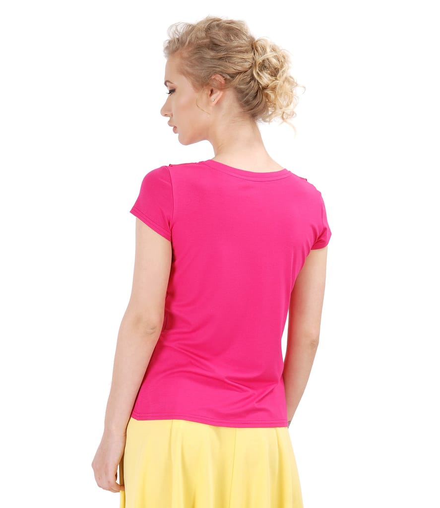 Bluza din jerse elastic cu insertii din voal