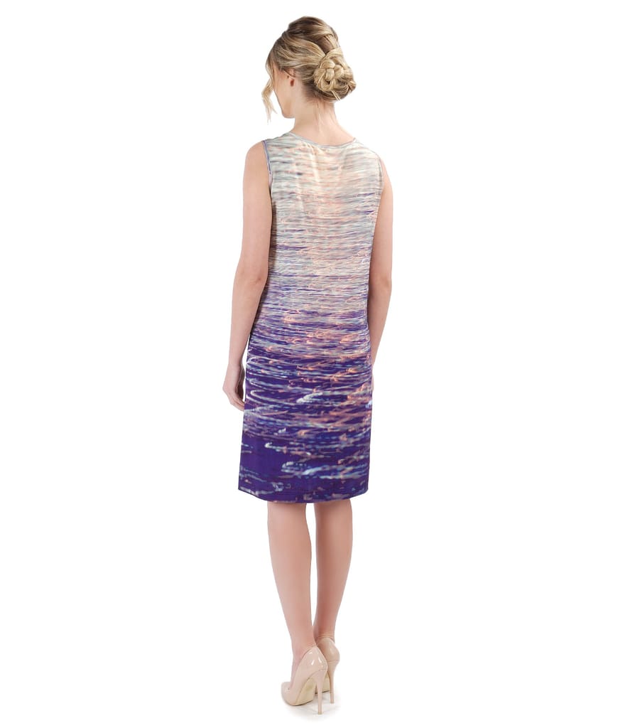 Rochie din jerse imprimat fara maneci