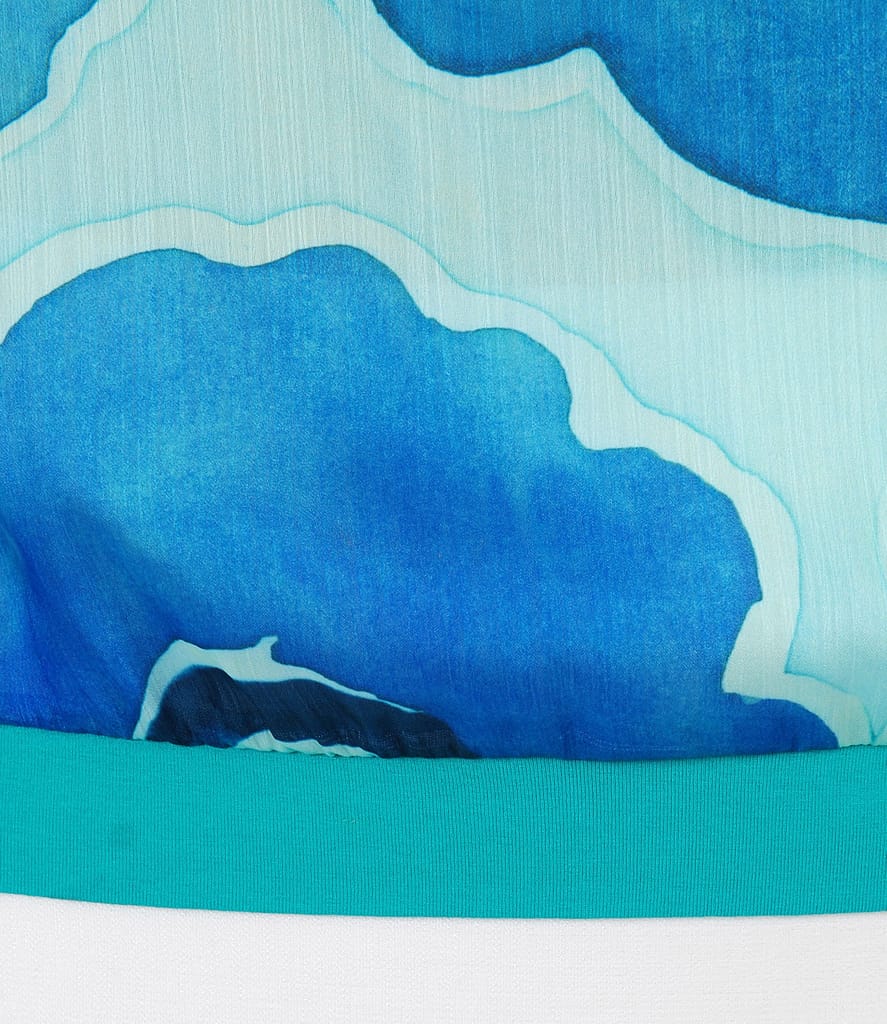 Bluza cu fata din voal imprimat cu motive florale