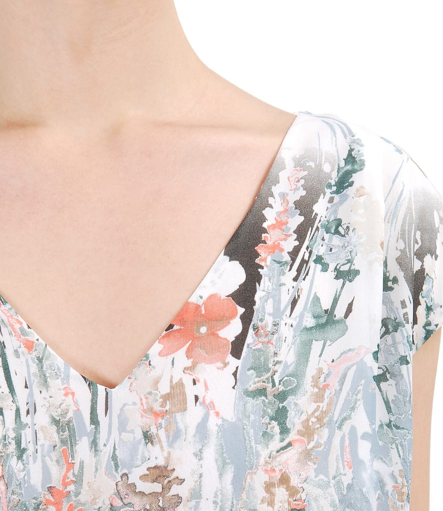 Bluza lejera cu fata din voal imprimat