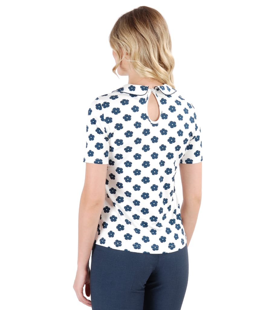 Bluza din jerse elastic cu guler