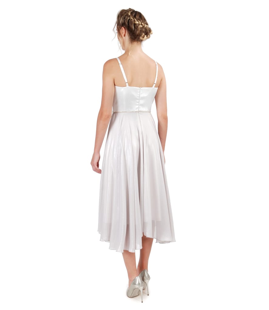 Rochie de ocazie cu corset si fusta din voal sidefat