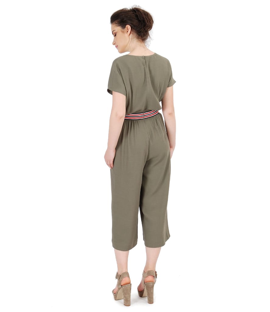 Salopeta din viscoza cu buzunare si garnitura elastic