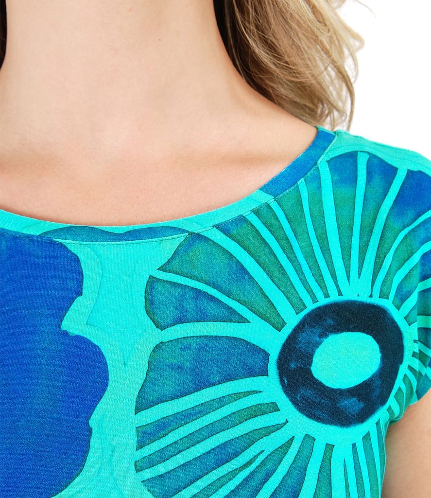 Rochie din jerse imprimat cu motive florale