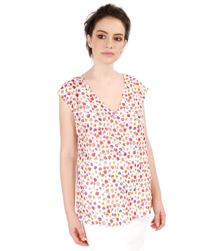 Bluza lejera cu fata imprimata cu motive florale