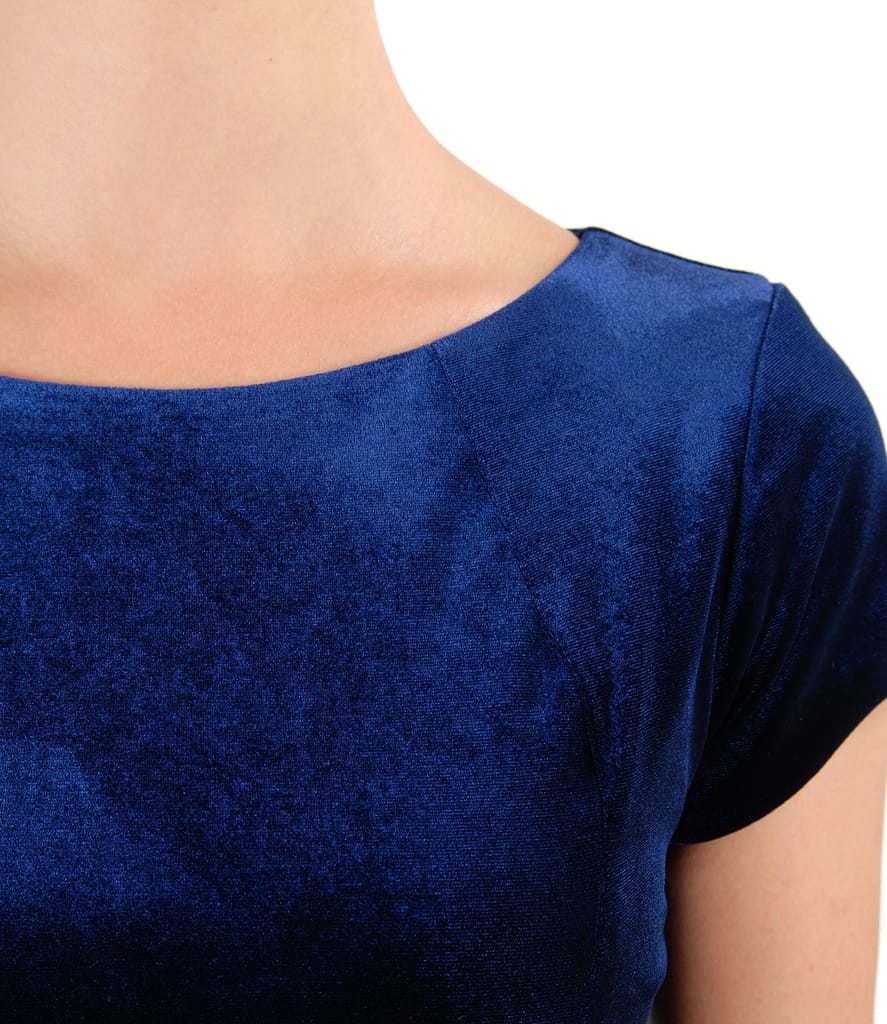 Rochie midi din catifea elastca uni