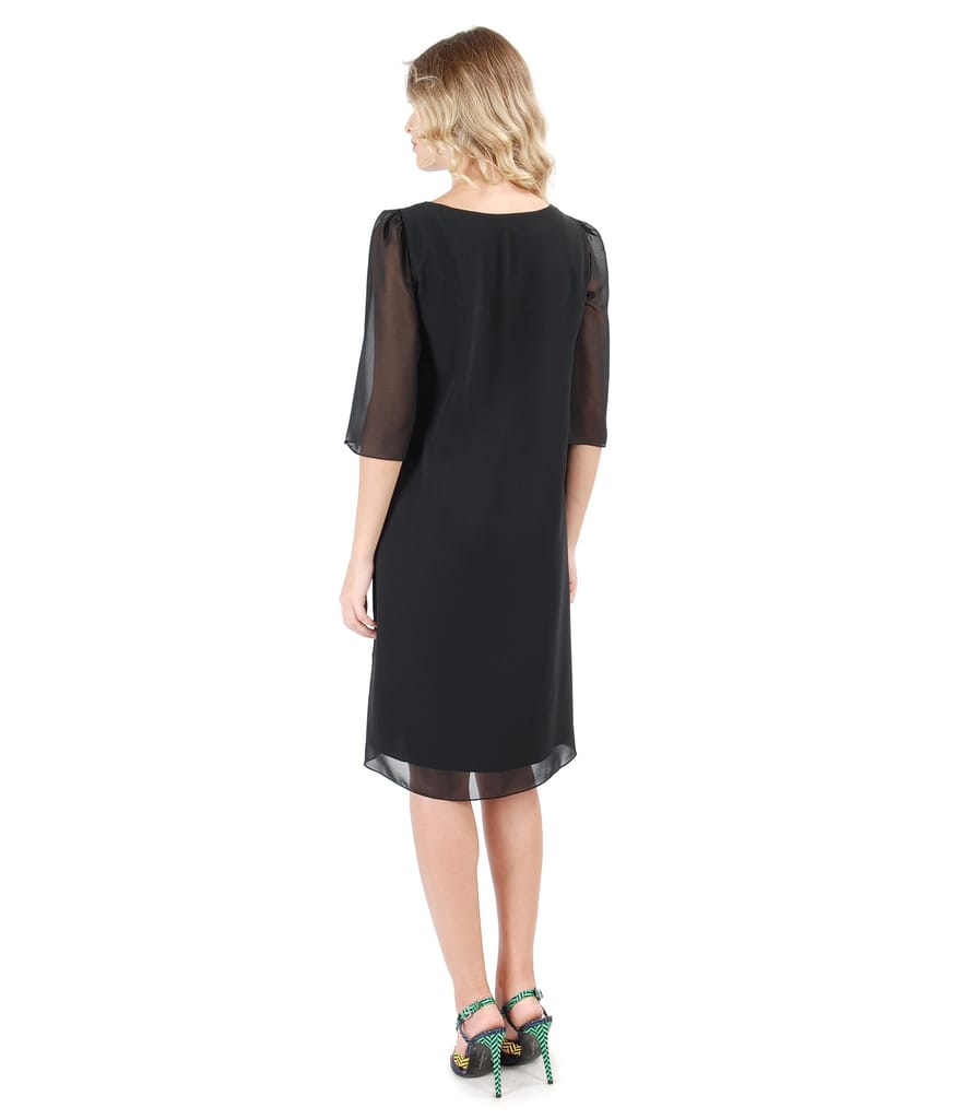 Rochie evazata din voal uni