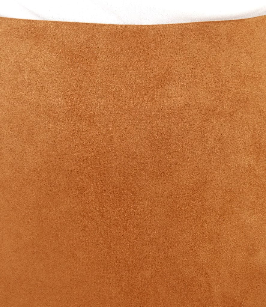 Fusta creion din stofa cu aspect catifelat