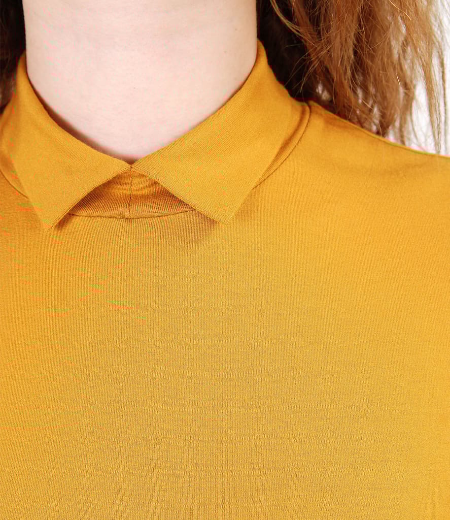 Bluza din jerse elastic uni cu guleras