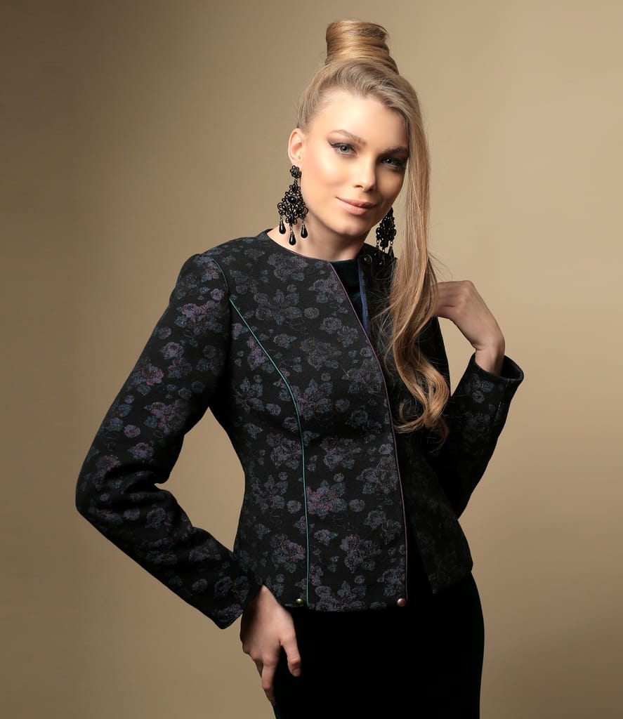 Sacou de ocazie din brocart cu lana