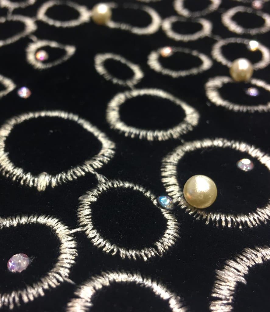 Bolero din catifea neagra cu perle