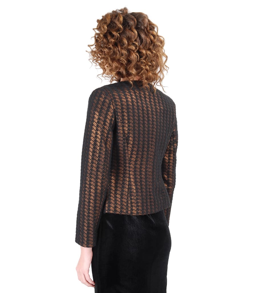 Sacou de ocazie cu aplicatie de cristale pe umar