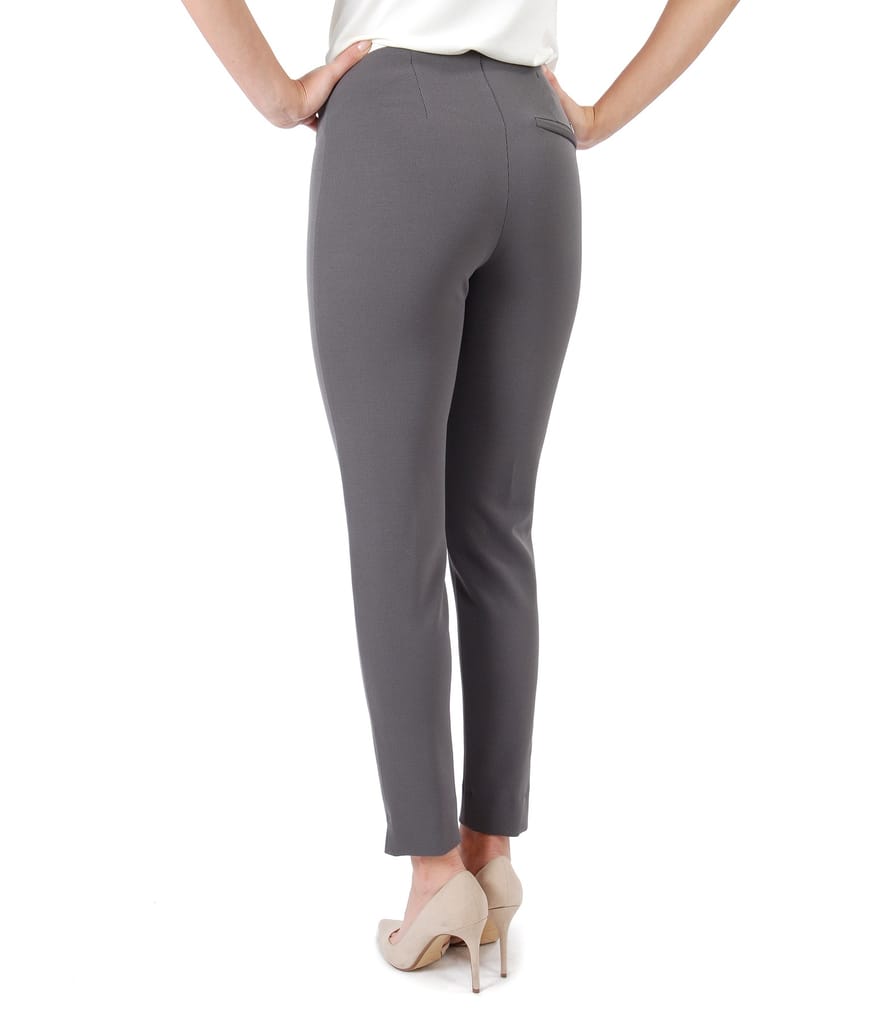 Pantaloni office din stofa texturata cu dunga cusuta