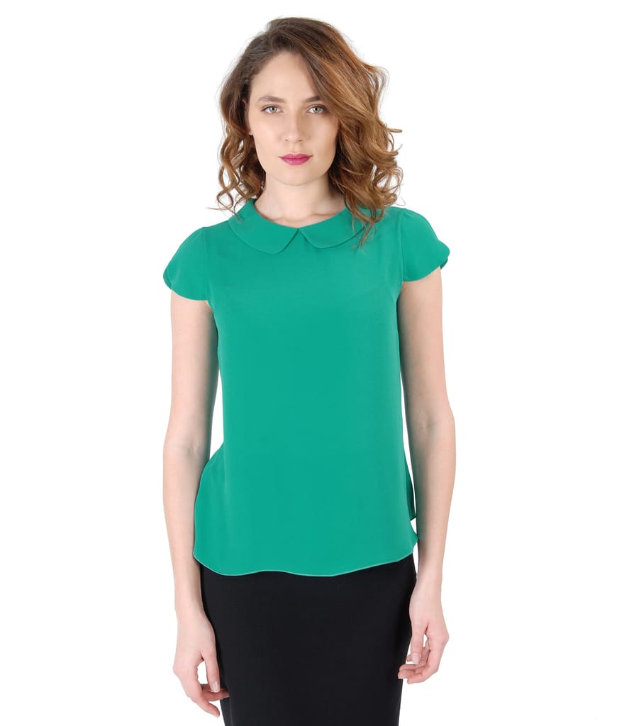 Bluza eleganta cu guler rotund