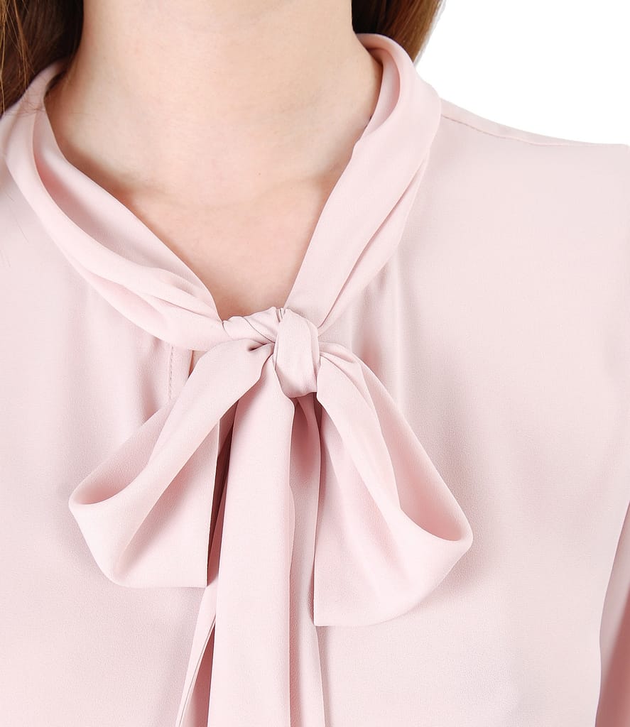 Bluza cu maneci scurte si guler tip esarfa