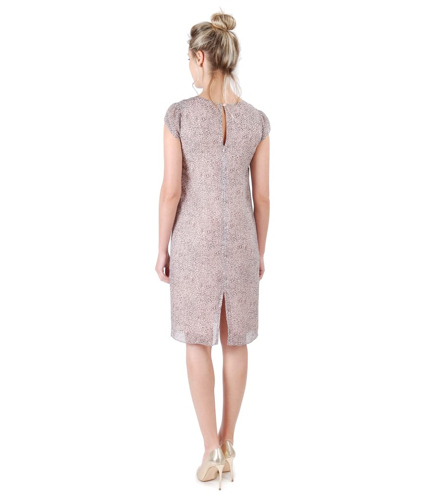 Rochie din viscoza imprimata cu aplicatie de cristale