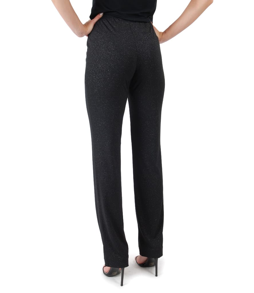 Pantaloni de ocazie din jerse elastic cu efect lucios