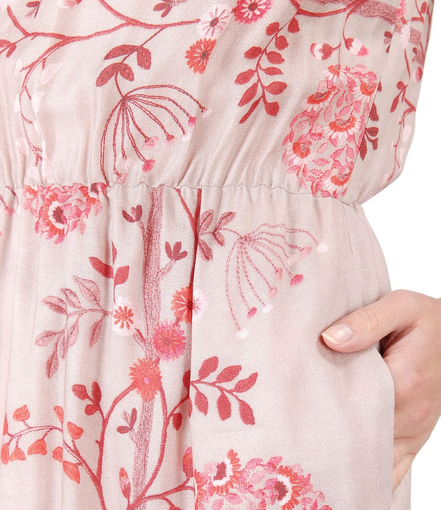 Rochie eleganta din viscoza imprimata cu flori