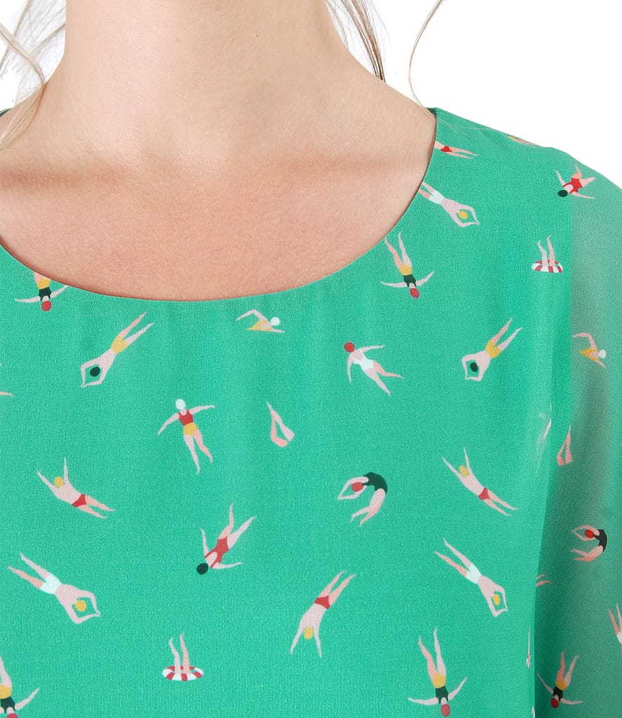 Rochie fluture din voal imprimat