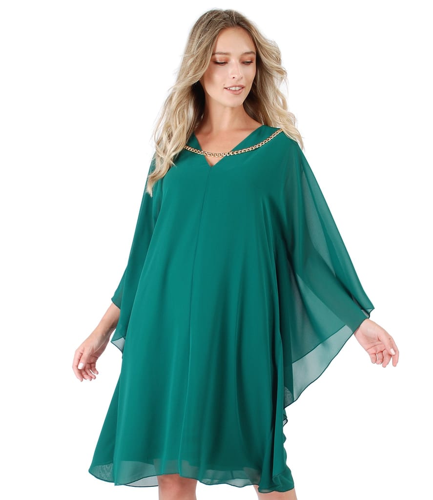 Rochie fluture din voal cu lant decorativ