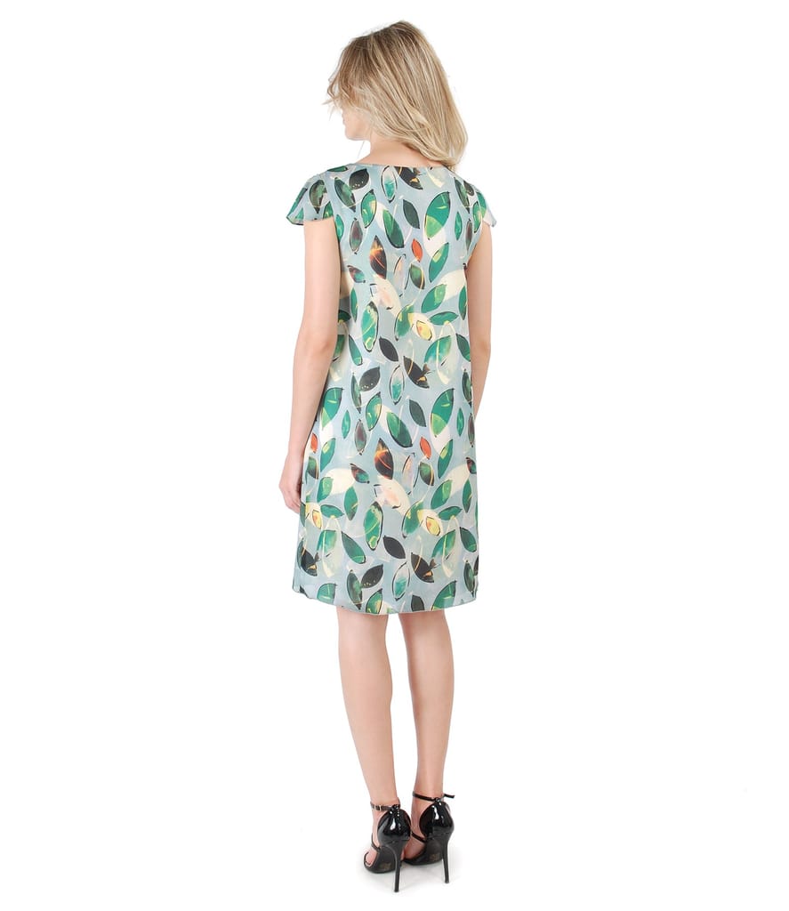 Rochie din voal imprimat cu motive florale