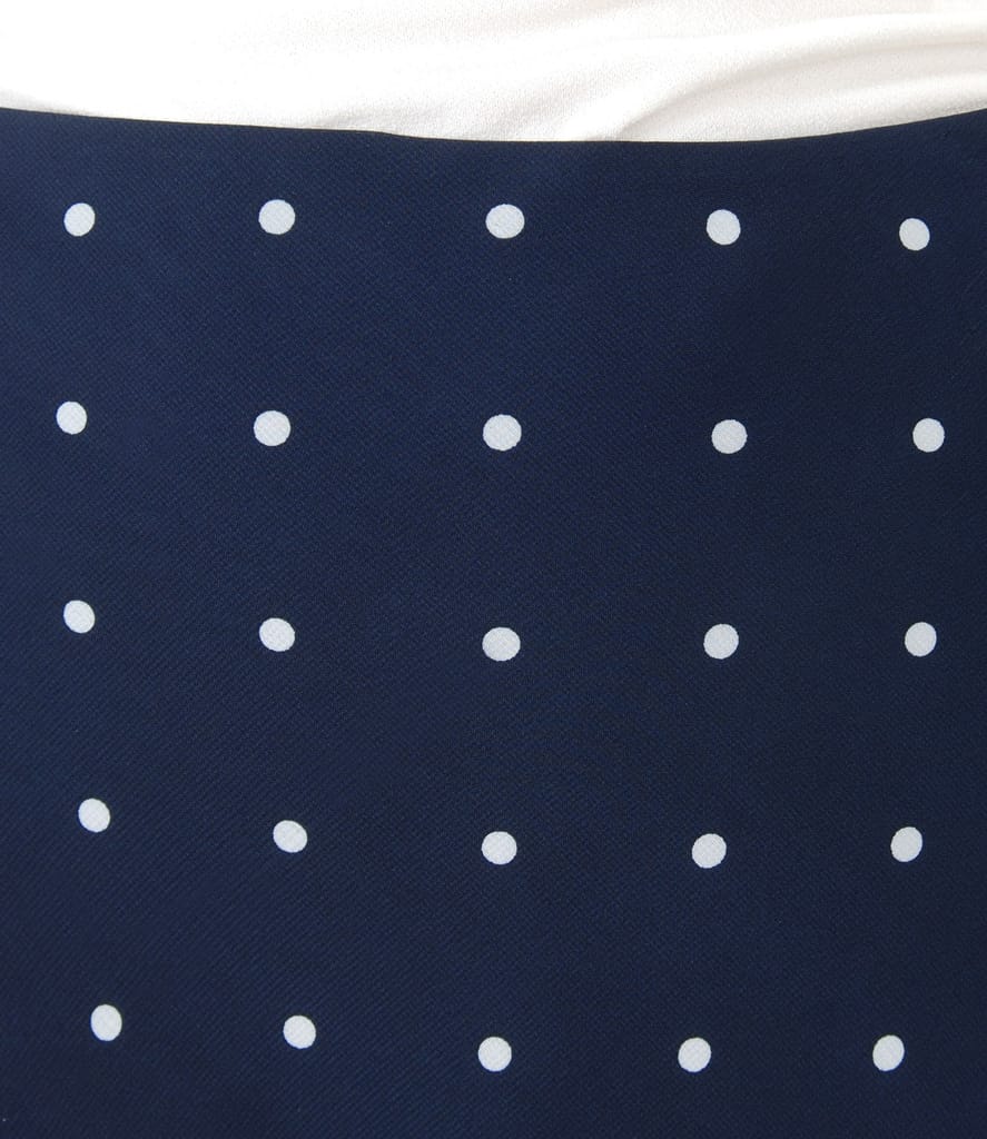 Fusta semiclos din voal imprimat cu picouri