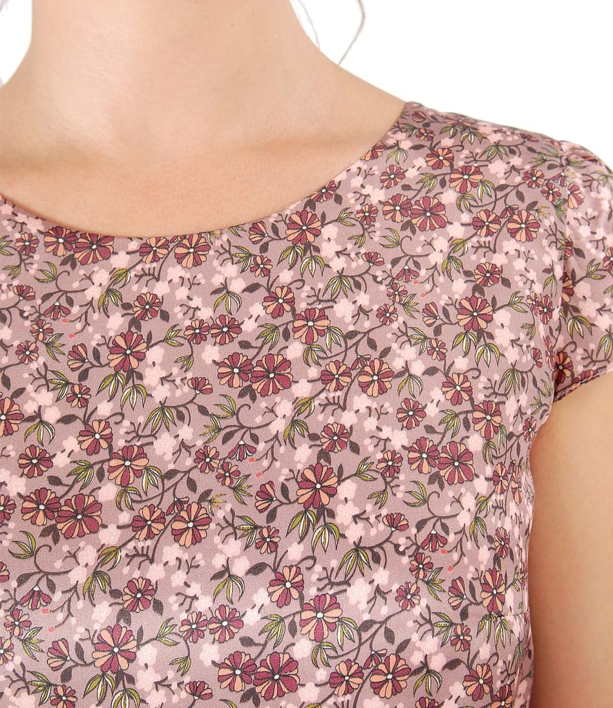 Rochie din matase imprimata cu motive florale