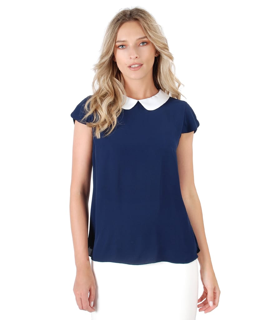 Bluza eleganta cu guler rotund