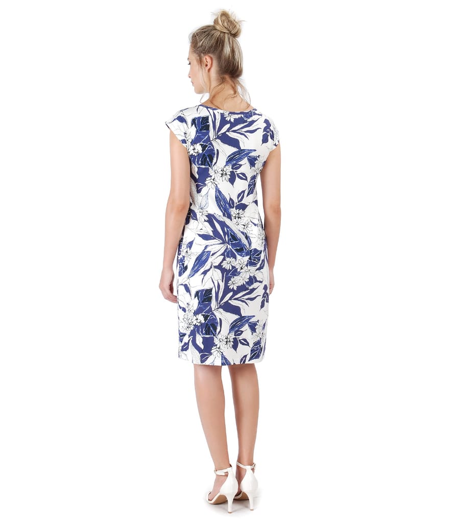 Rochie din jerse imprimat cu motive florale