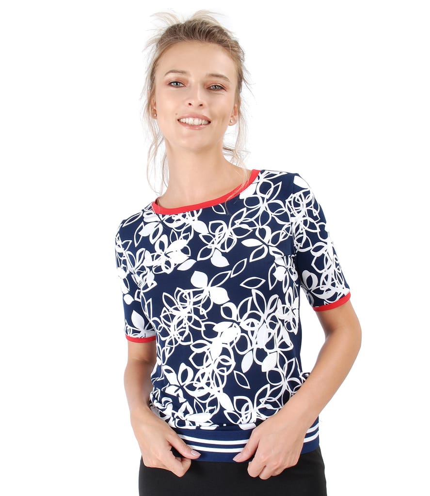 Bluza din jerse elastic imprimat in relief
