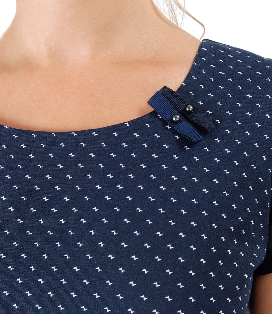 Rochie eleganta cu bumbac elastic aplicatie de perle