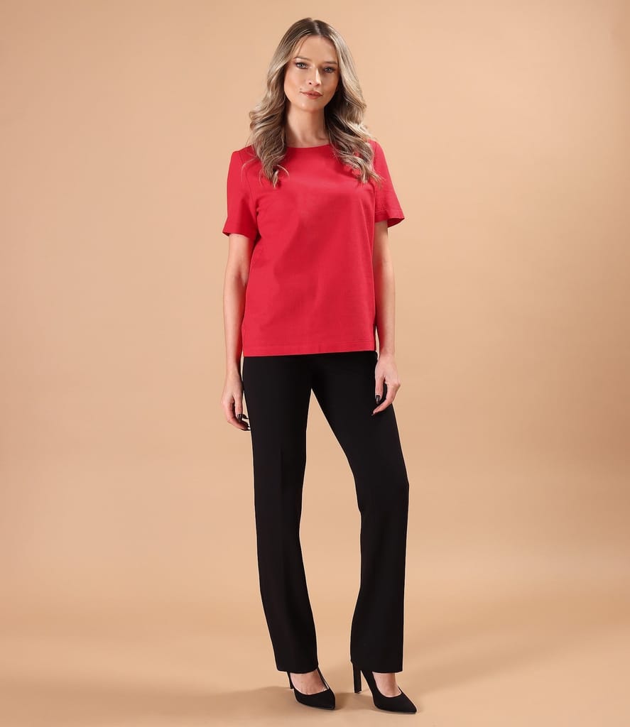 Pantaloni drepti din stofa elastica