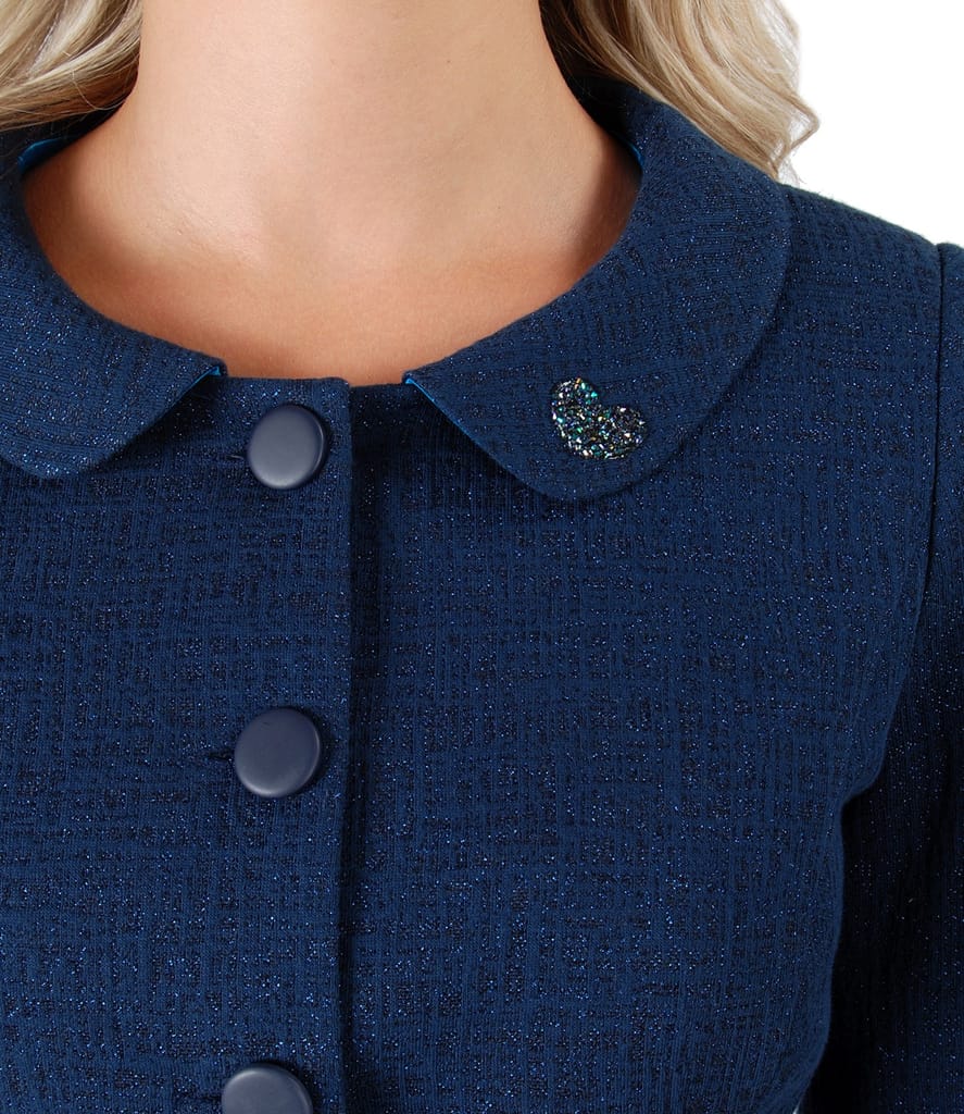 Sacou din bumbac cu fir de efect si aplicatie cristale